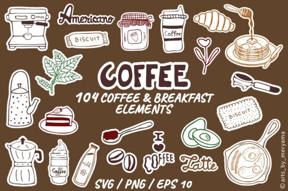 104 Coffee and Breakfast Stickers Bundle Review