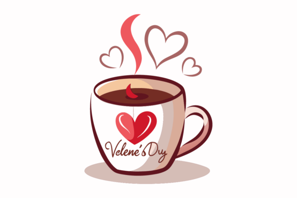 Coffee Cup with Hearts Cartoon Illustrat Review
