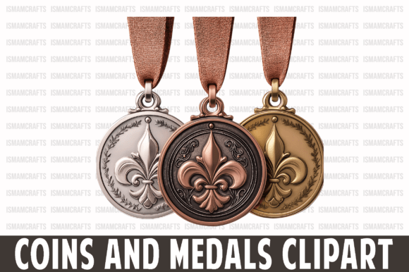 Coin and Medal Clipart for Real Embroidery Projects