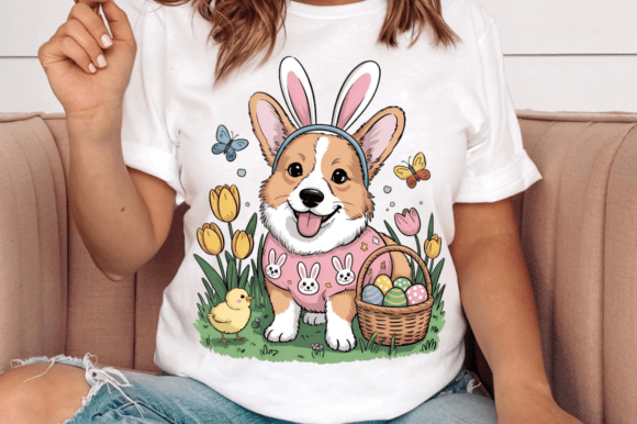 Cute Easter Dog Bunny Ears Corgi PNG Des Review