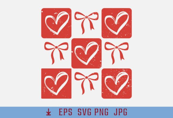 Distressed Valentine Hearts Bows Patte Review