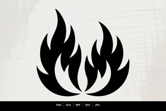 Fire Flame Silhouette Icon Set