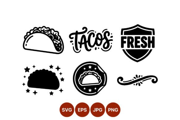 Fresh Tacos Black White Icons: A Designer's Review