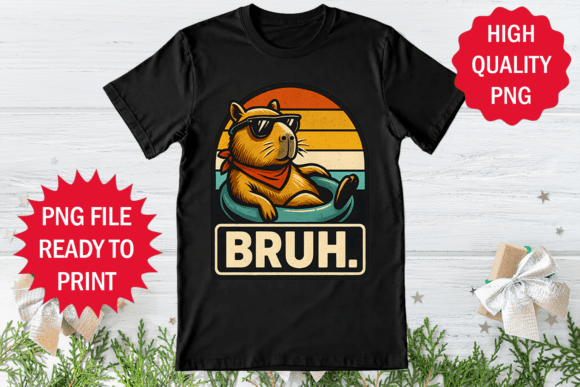 Funny Capybara Burh Design T-shirt Png Review