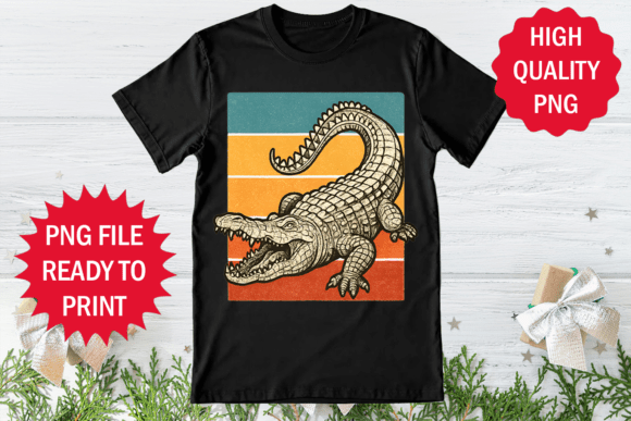 Funny Crocodile Retro Vintage Design Png Review