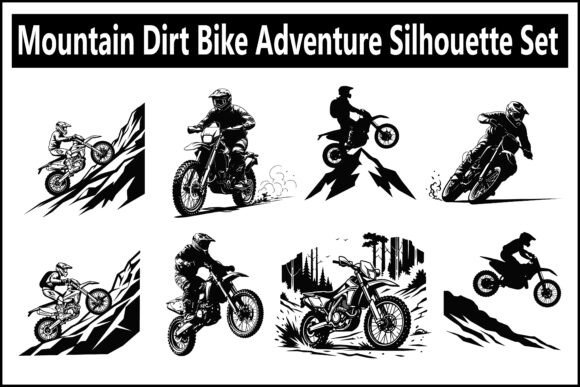 Mountain Dirt Bike Adventure Silhouette