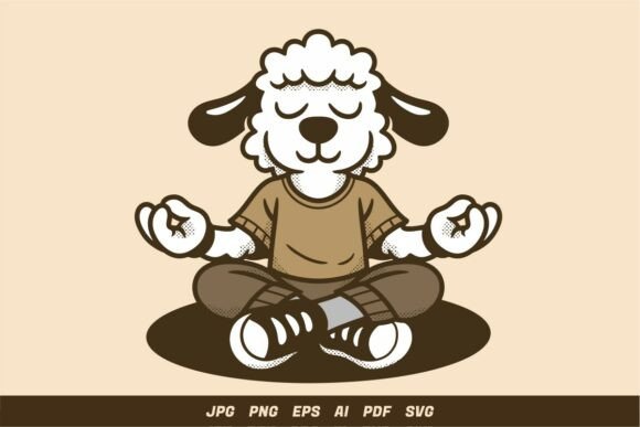 Peaceful Sheep Meditation Illustration Review