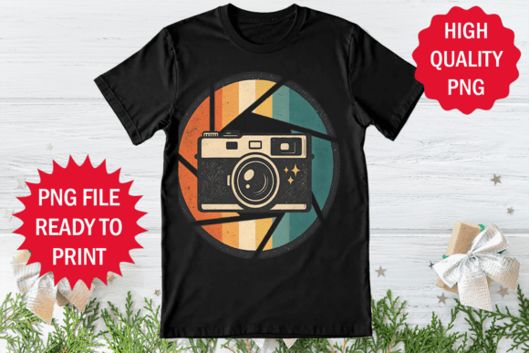 Photographer Design Retro T-shirt Png Review